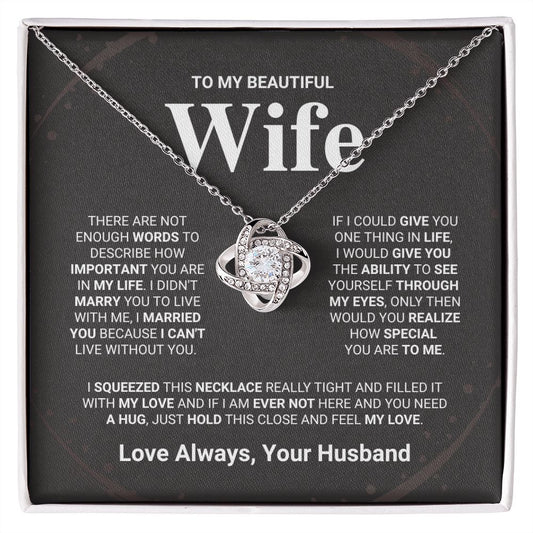 To My Beautiful Wife - Love Knot Necklace