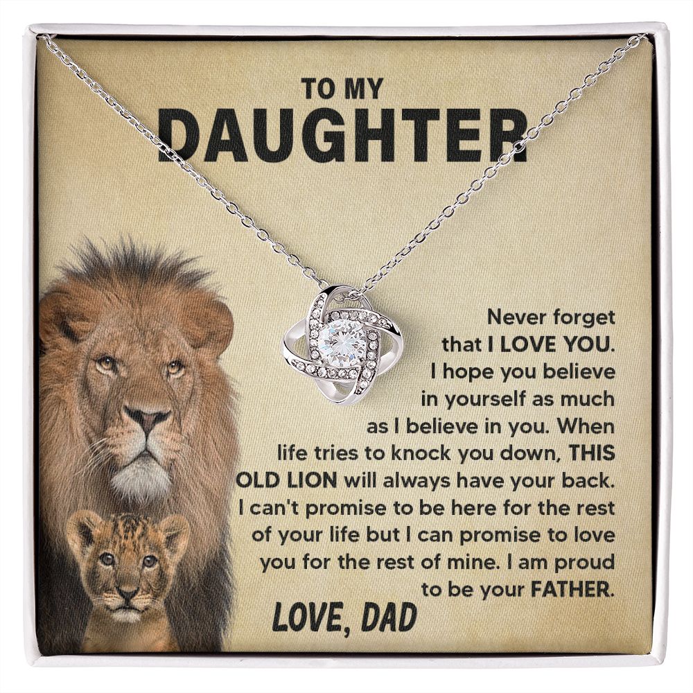 To My Daughter - Never Forget - Love Knot Necklace