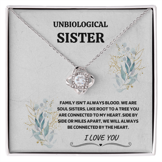 Unbiological Sister - Soul Sisters - Love Knot Necklace