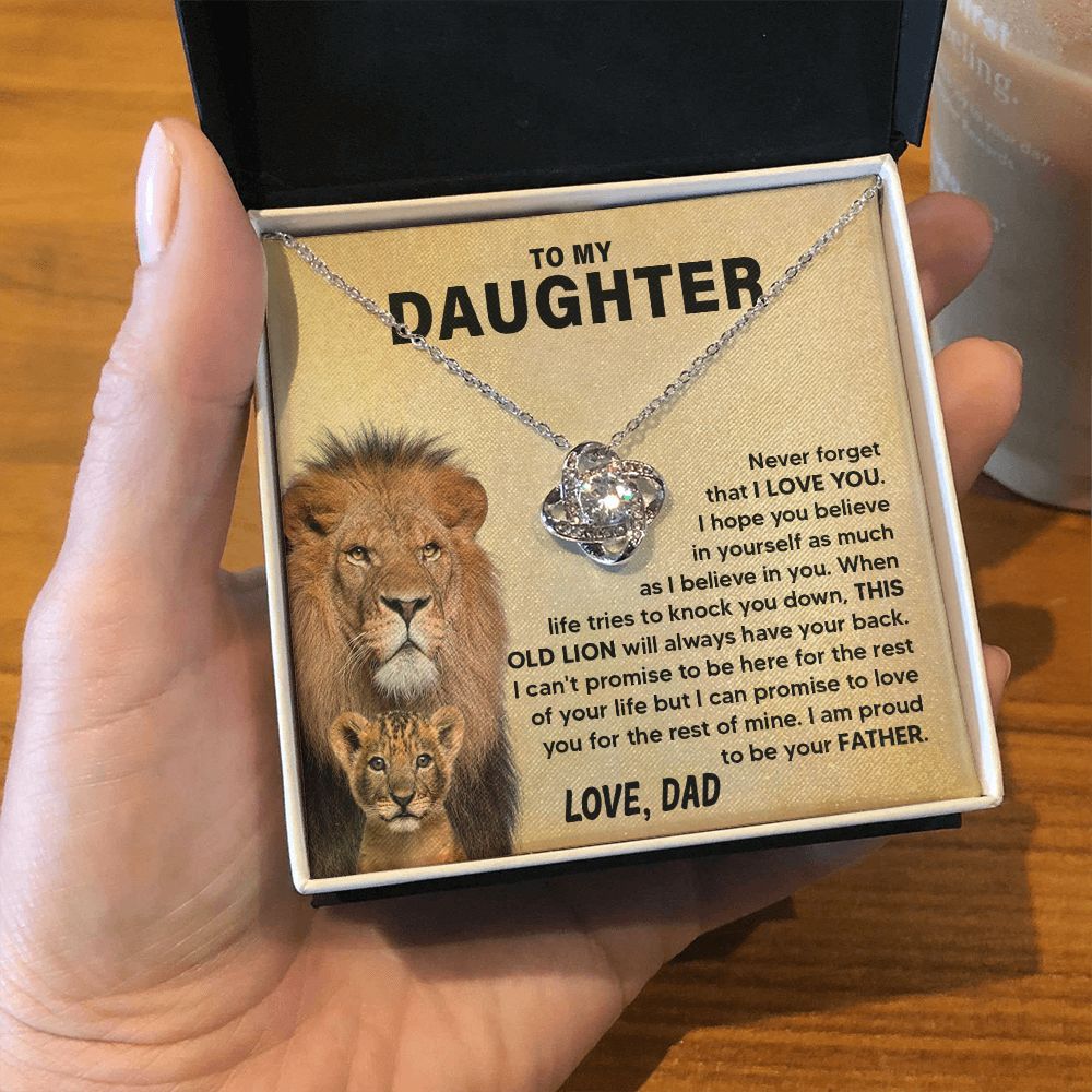 To My Daughter - Never Forget - Love Knot Necklace