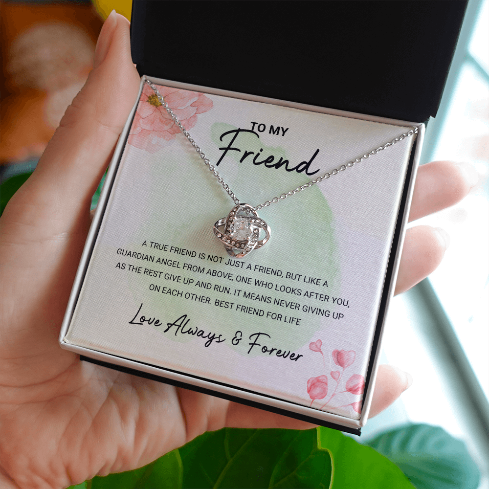 Friend - Best Friend for Life - Love Knot Necklace