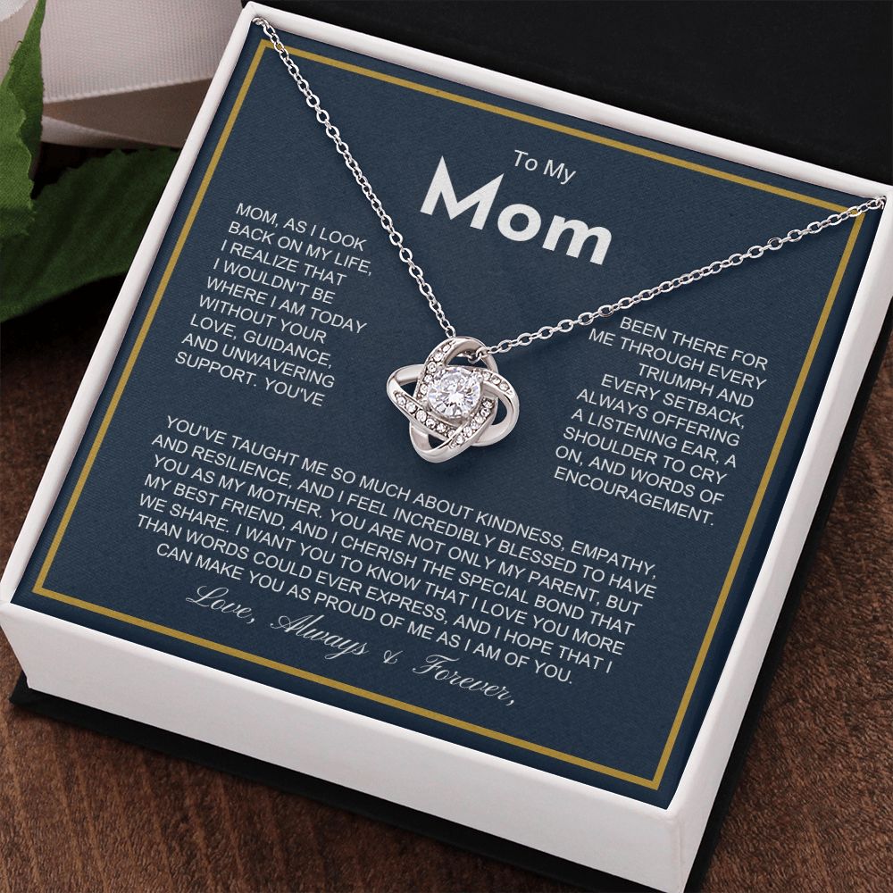 To My Mom - More Than Words - Love Knot Necklace