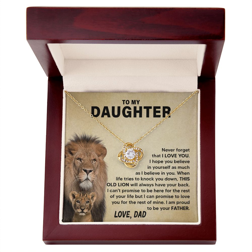 To My Daughter - Never Forget - Love Knot Necklace