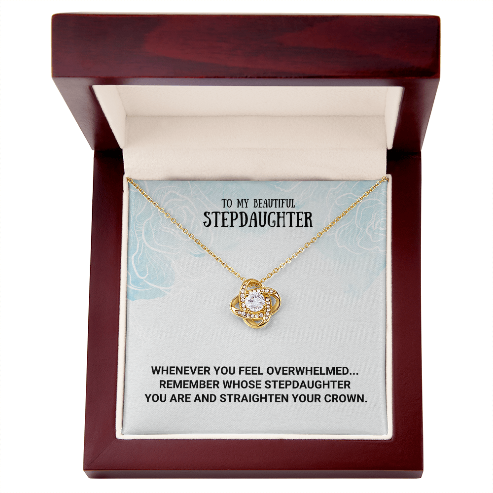 Stepdaughter - Remember - Birthday, Bonus Daughter, Love Knot Necklace, for Women, Female Gift