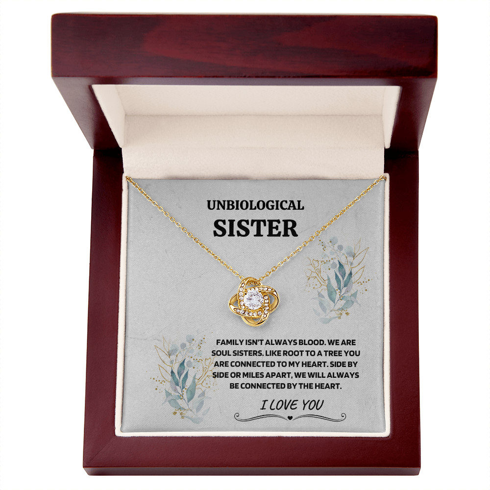 Unbiological Sister - Soul Sisters - Love Knot Necklace