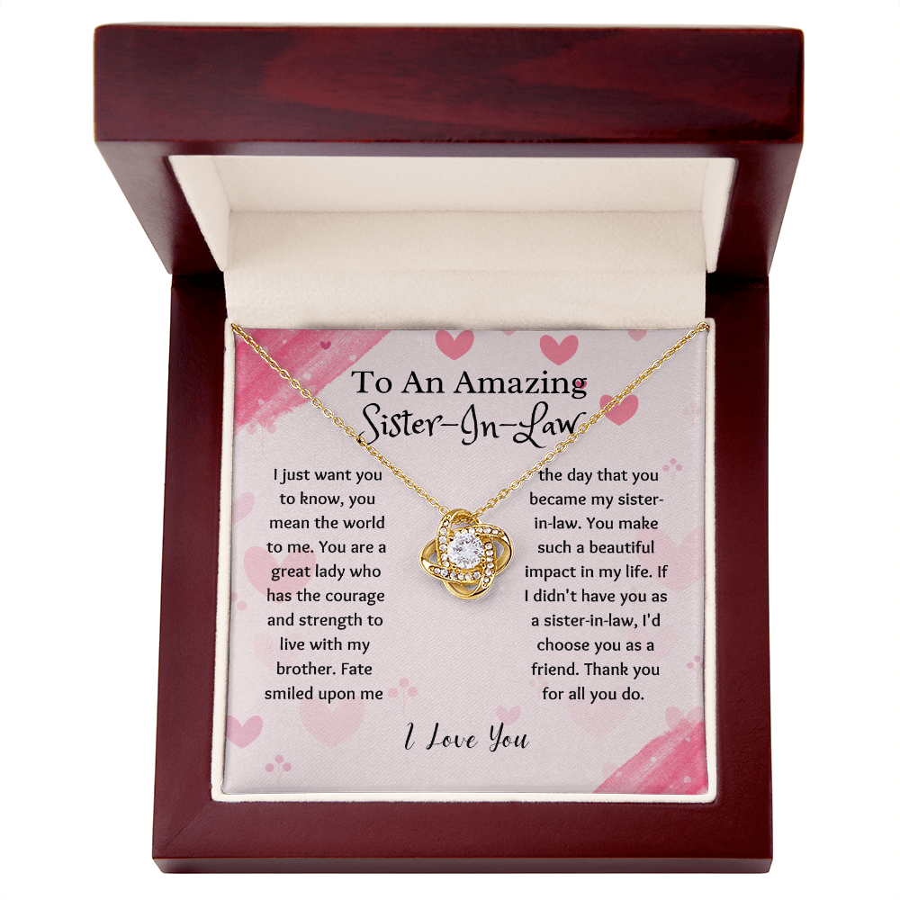 Sister-in-Law - Thank You for All - Love Knot Necklace