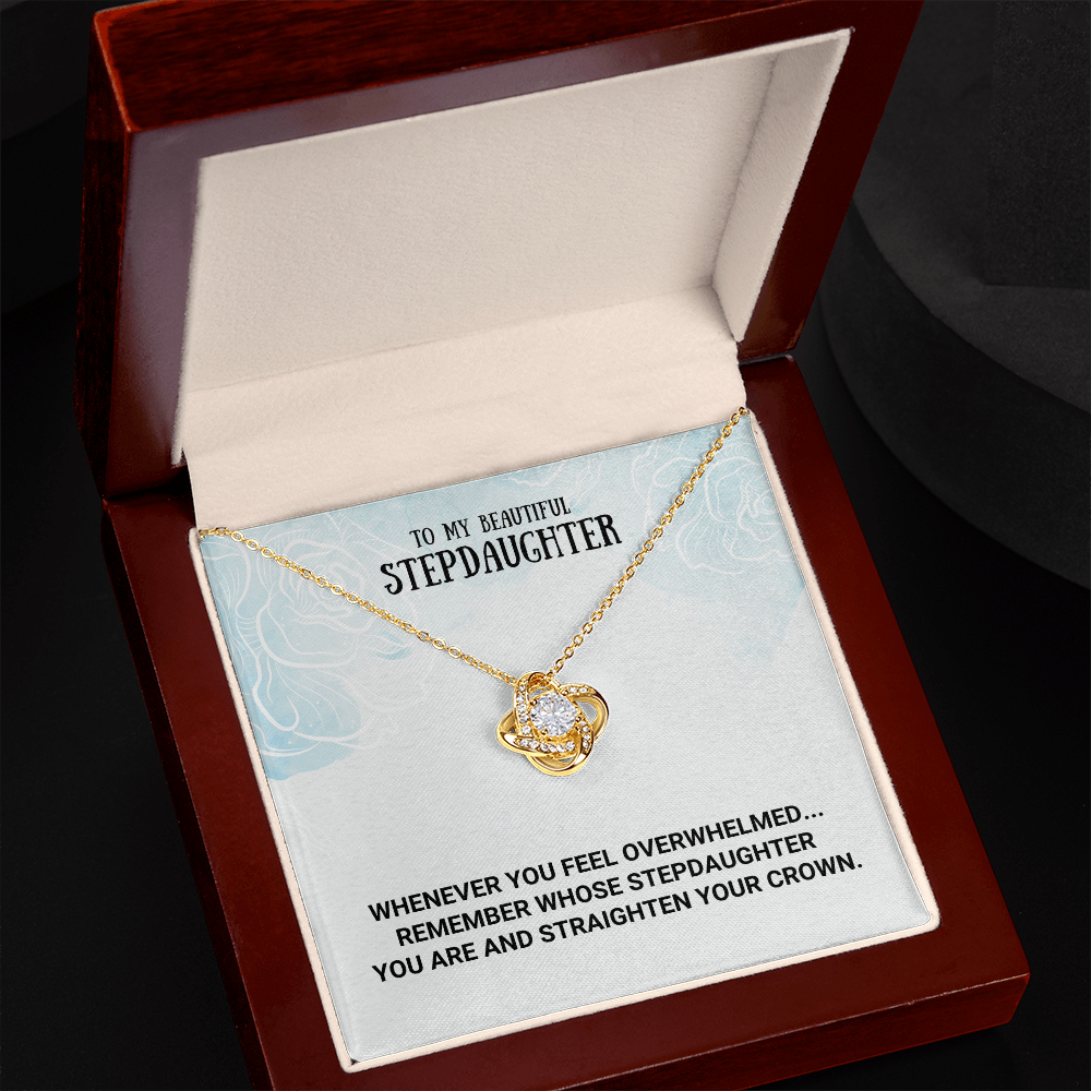 Stepdaughter - Remember - Birthday, Bonus Daughter, Love Knot Necklace, for Women, Female Gift