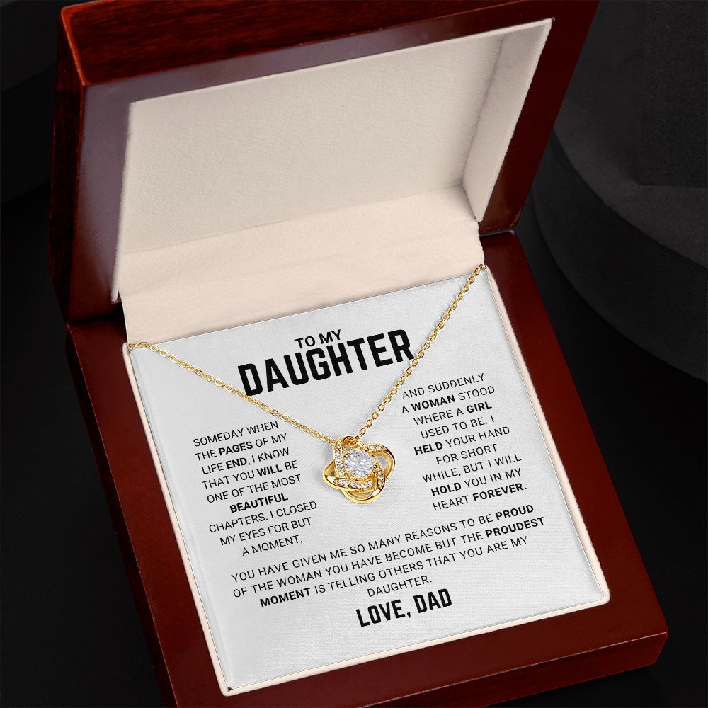 To My Daughter -Love Knot Necklace