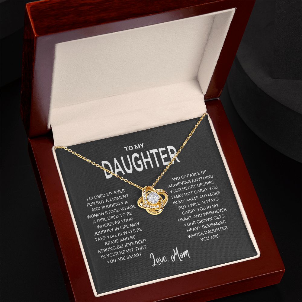 To My Daughter - Love Knot Necklace