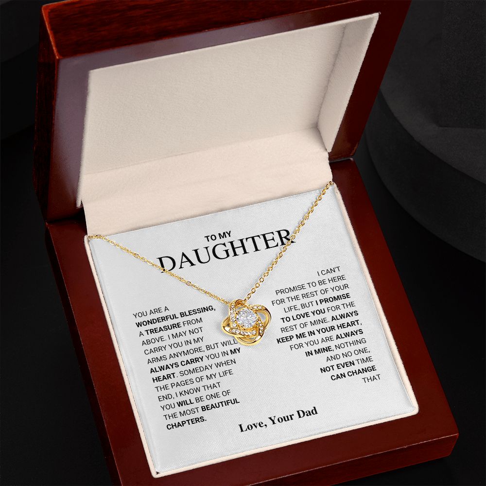 To My Daughter - Love Knot Necklace