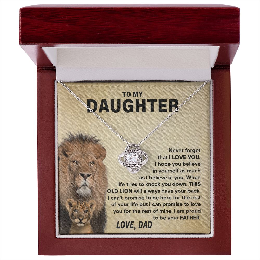 To My Daughter - Never Forget - Love Knot Necklace
