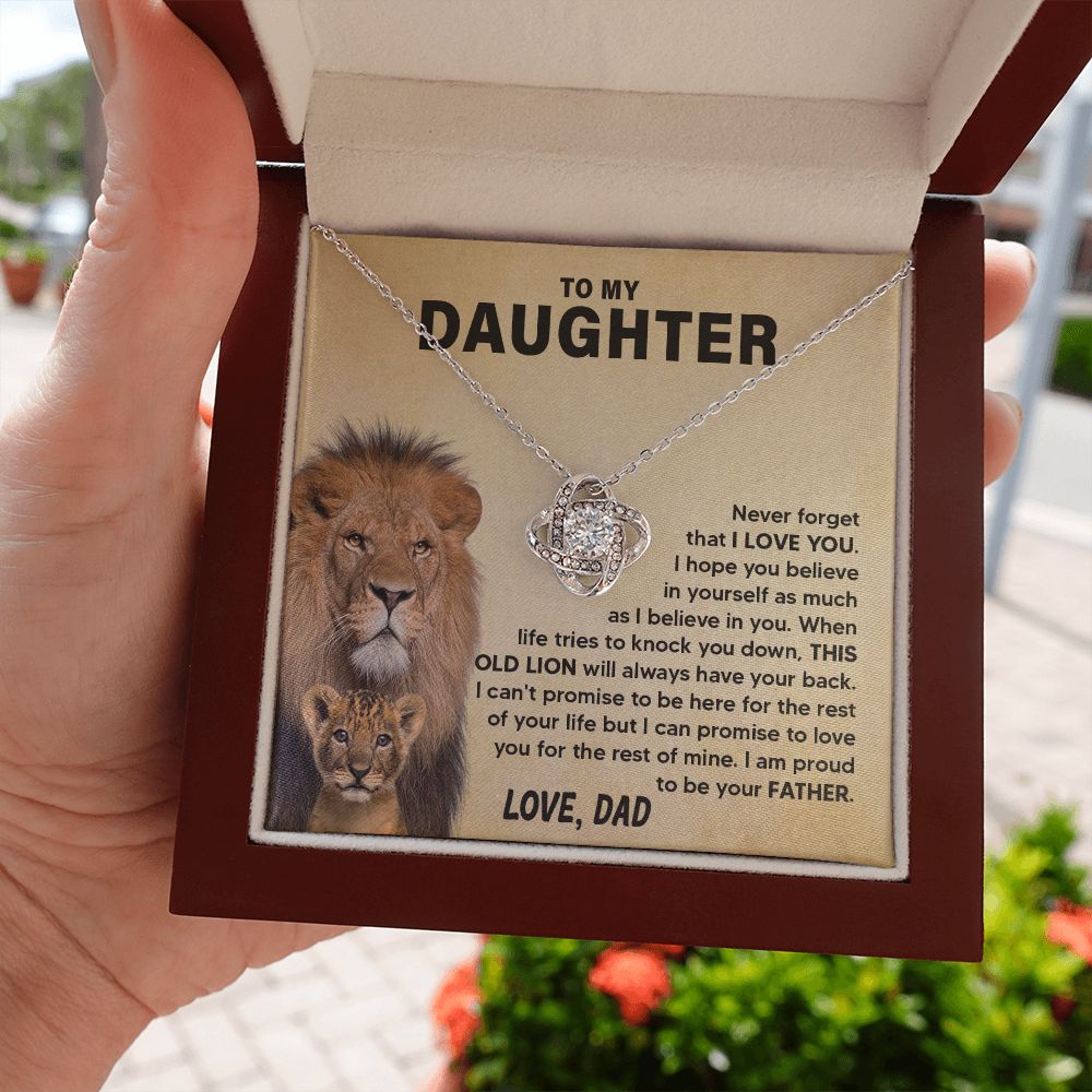 To My Daughter - Never Forget - Love Knot Necklace