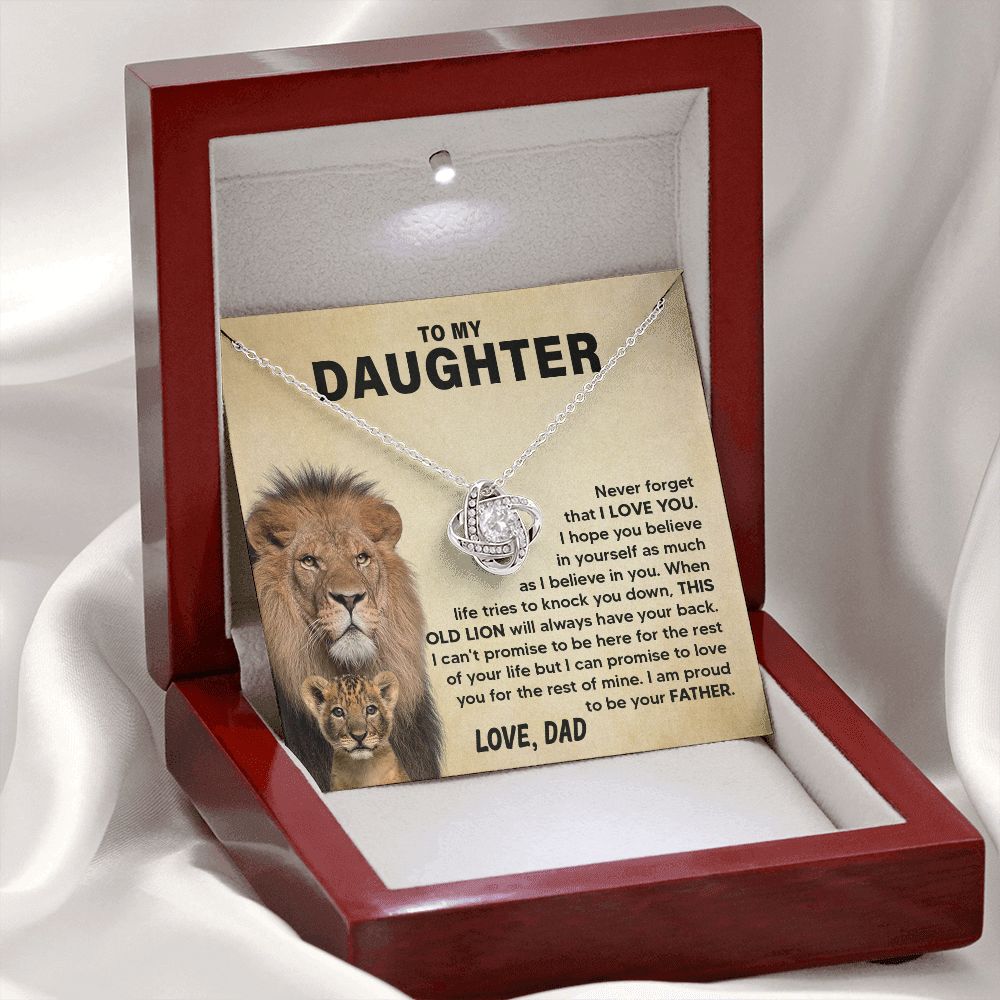 To My Daughter - Never Forget - Love Knot Necklace