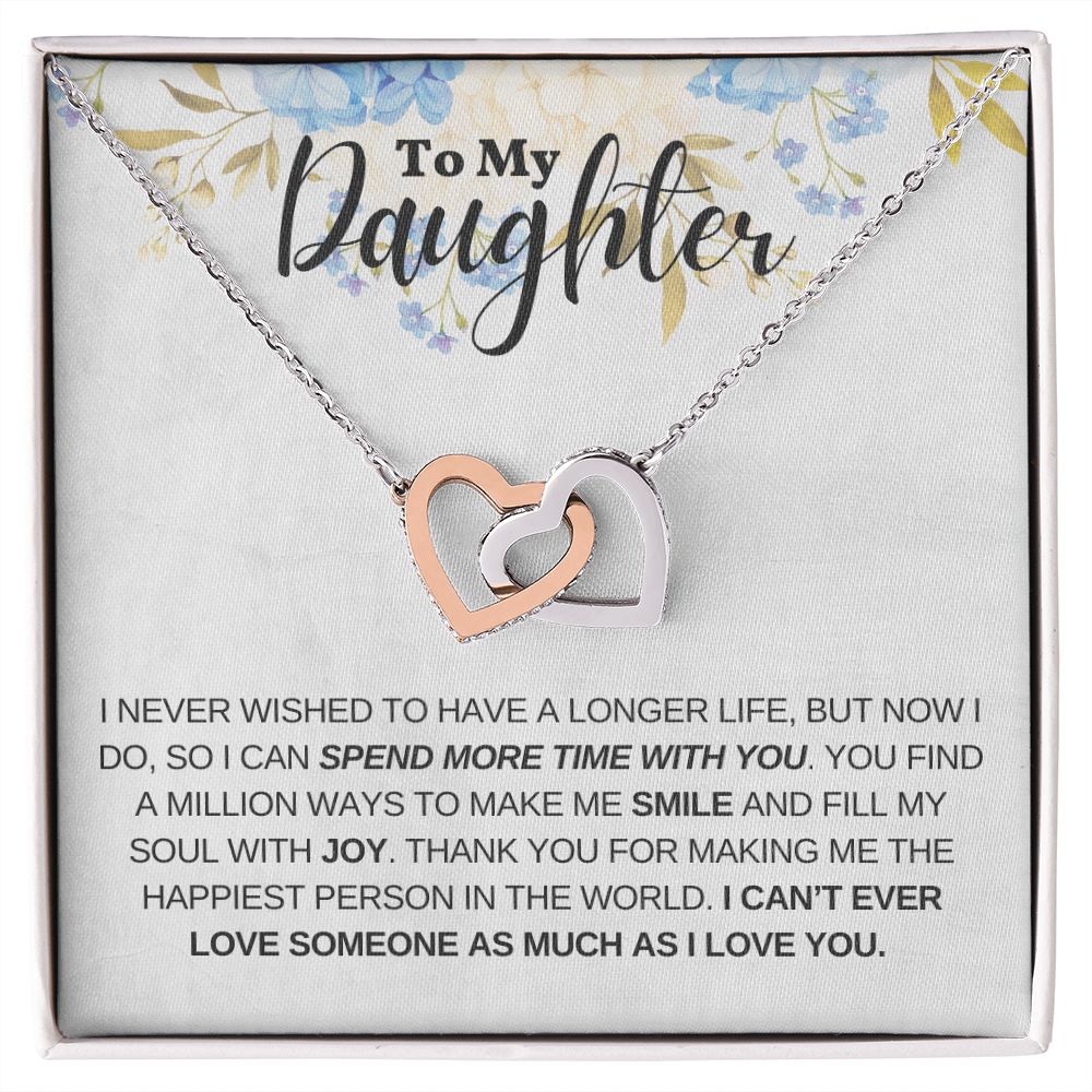 To My Daughter - Interlocking Hearts Necklace