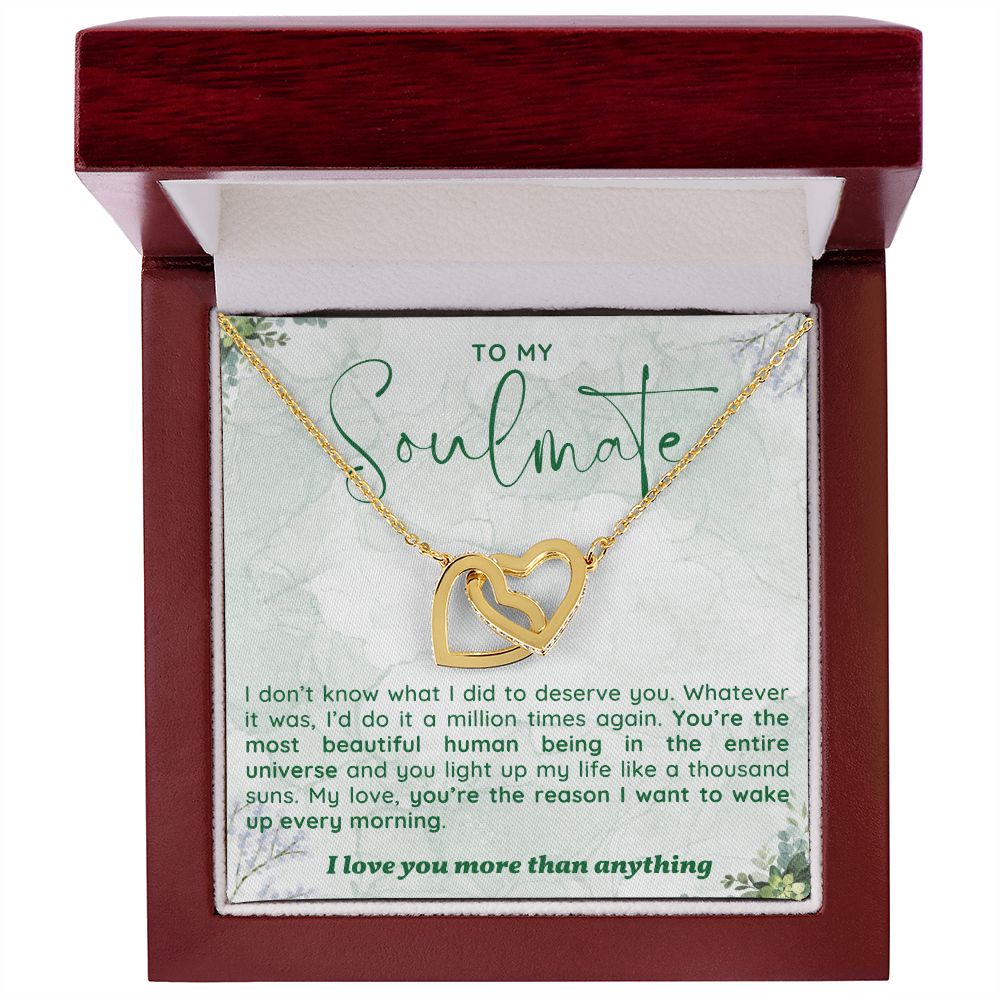 To My Soulmate - Interlocking Hearts Necklace