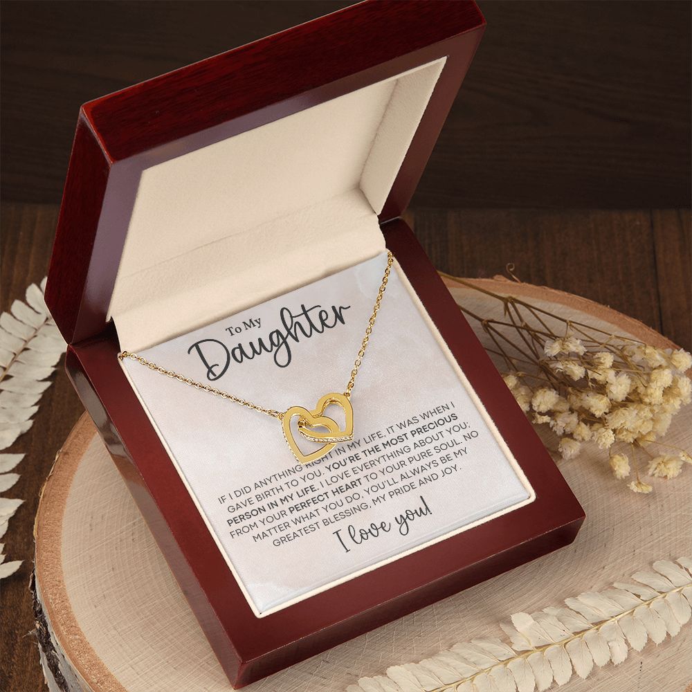 To My Daughter - Interlocking Hearts Necklace