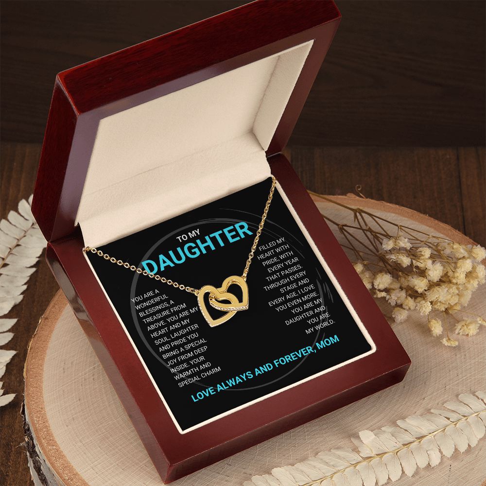 To My Daughter - Interlocking Hearts Necklace