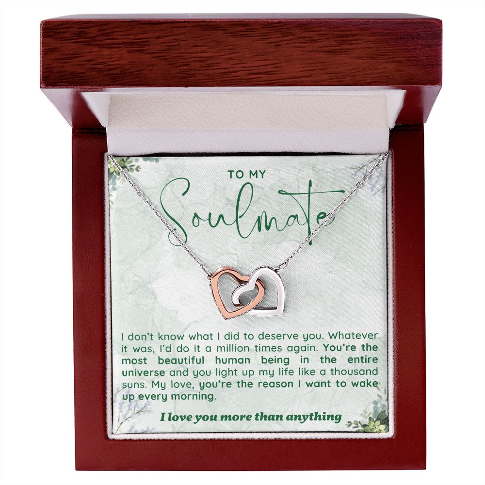 To My Soulmate - Interlocking Hearts Necklace