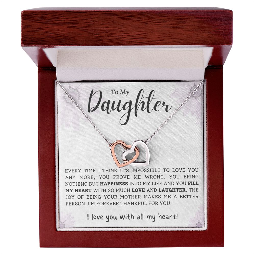 To My Daughter - Interlocking Hearts Necklace