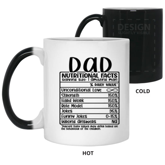Dad Nutritional Facts Color Changing Mug