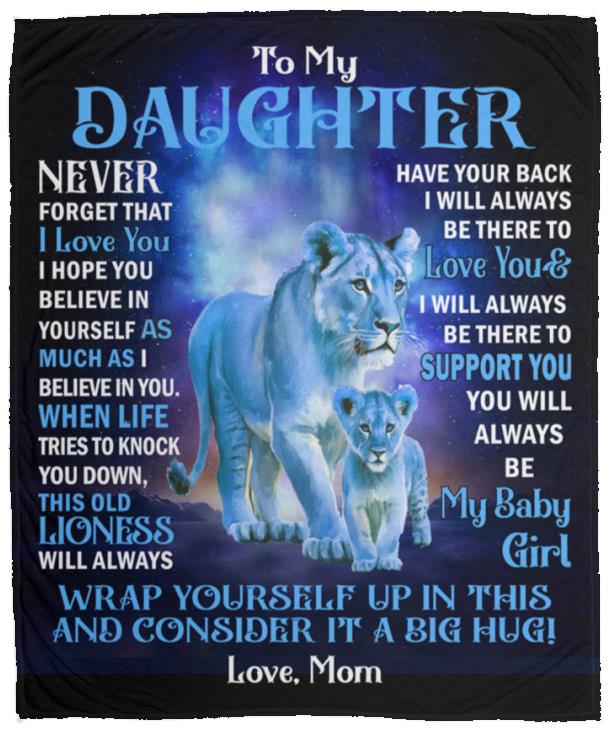 Daughter - "Never Forget" Blanket From Mom