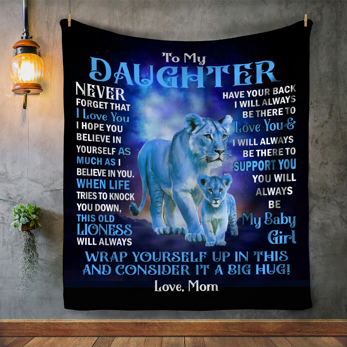 Daughter - "Never Forget" Blanket From Mom