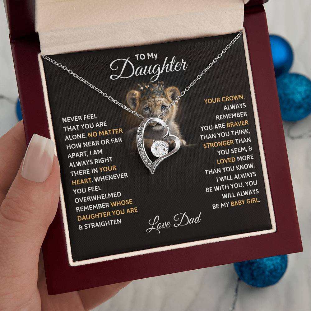 Daughter Gift "My Baby Girl" Forever Love Necklace From Dad