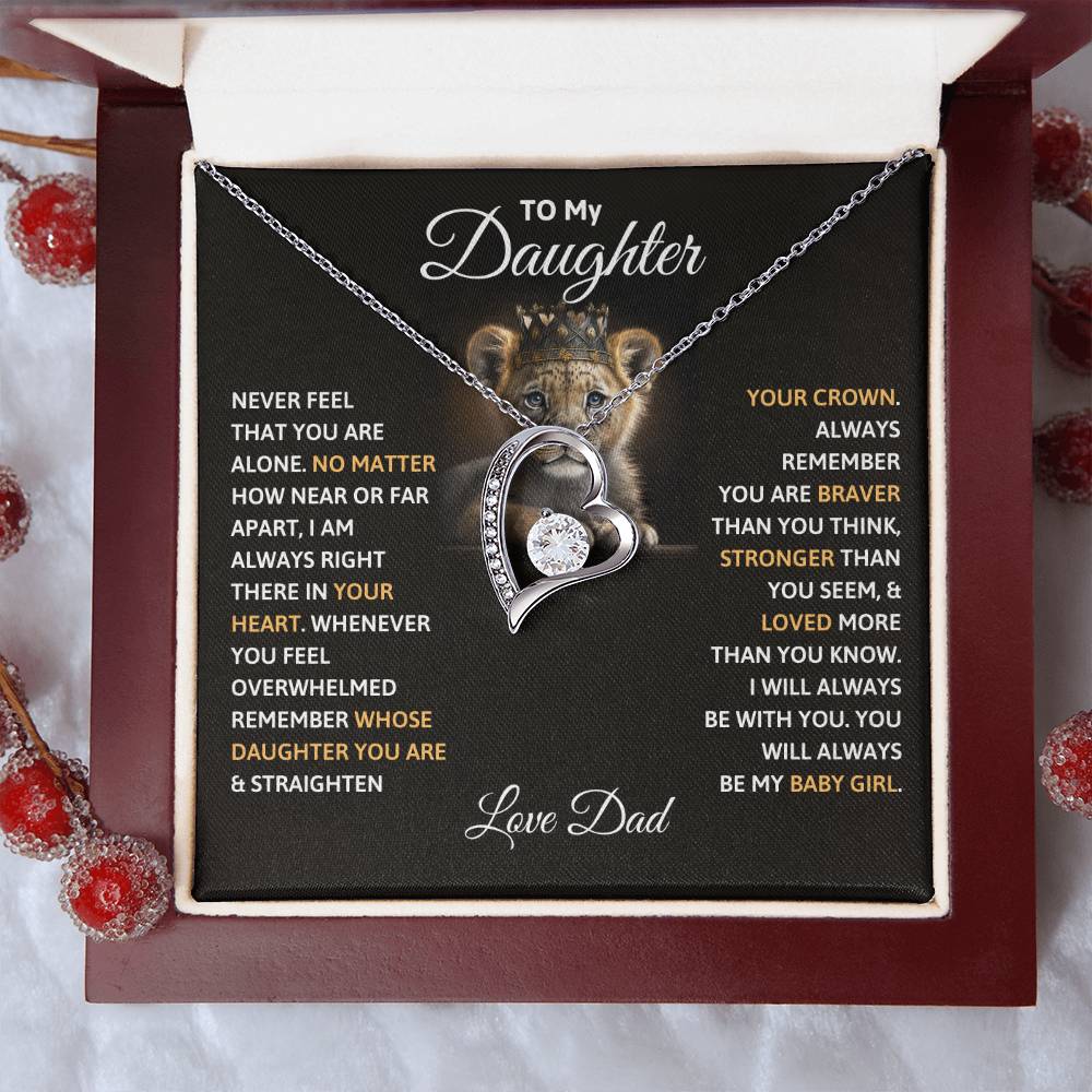 Daughter Gift "My Baby Girl" Forever Love Necklace From Dad