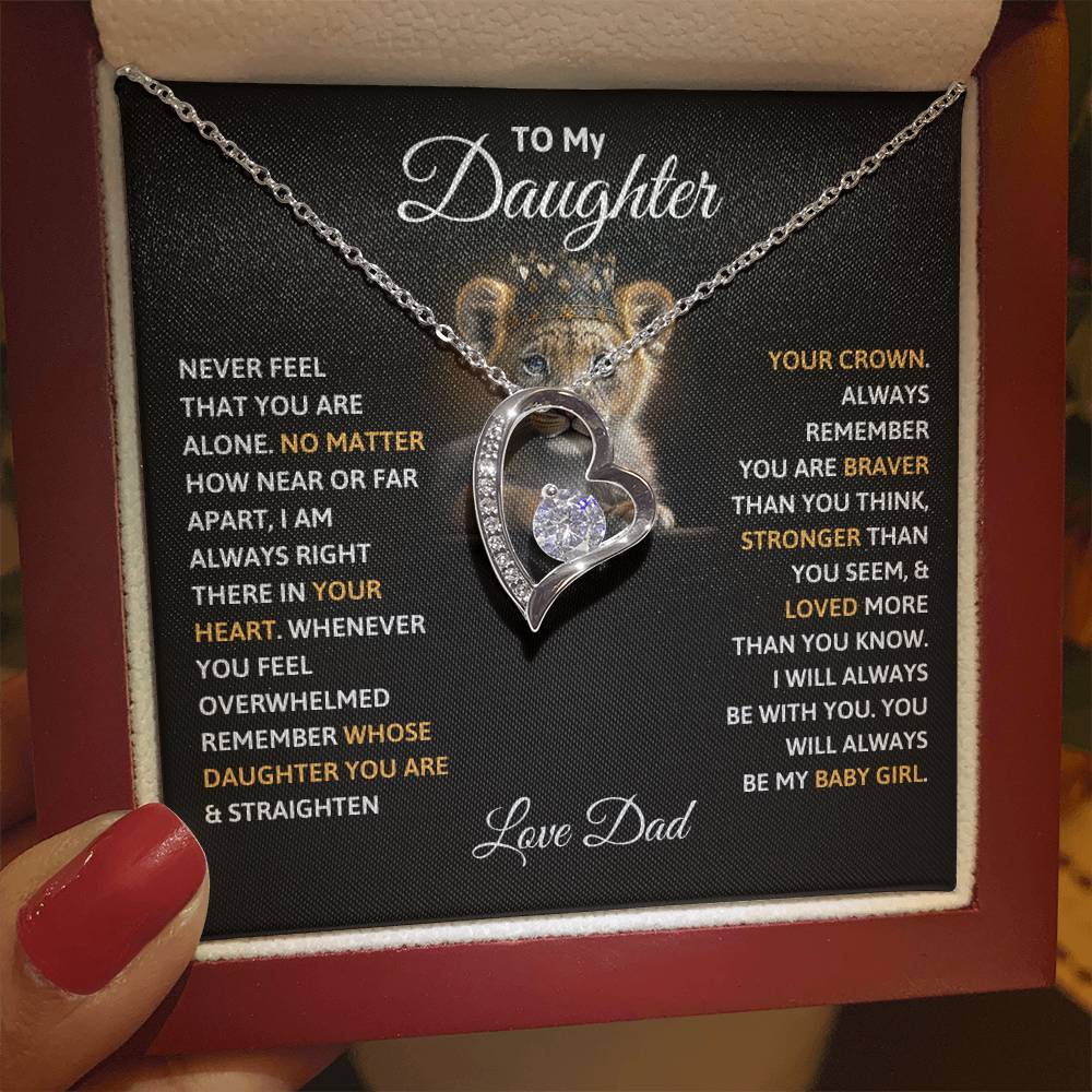 Daughter Gift "My Baby Girl" Forever Love Necklace From Dad