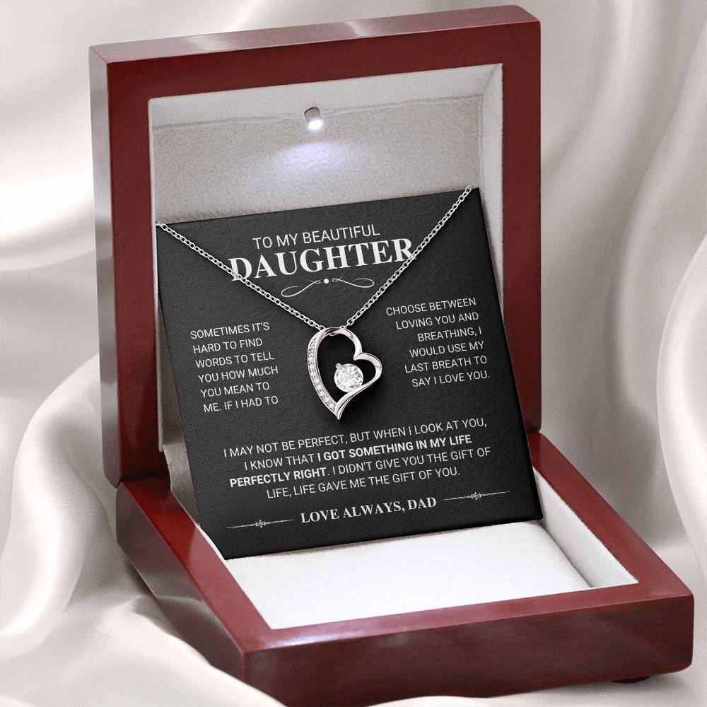 Daughter "My Last Breath" Forever Love Necklace Gift