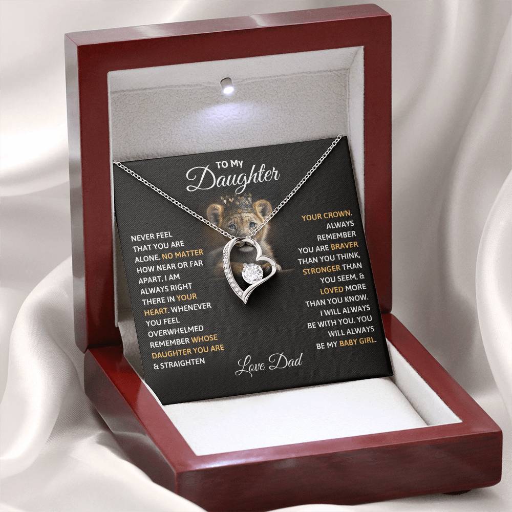 Daughter Gift "My Baby Girl" Forever Love Necklace From Dad