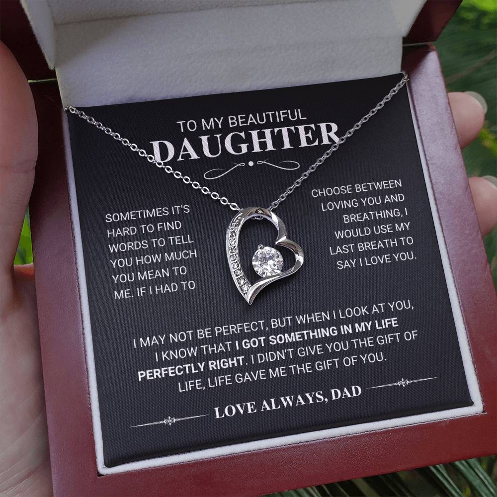 Daughter "My Last Breath" Forever Love Necklace Gift