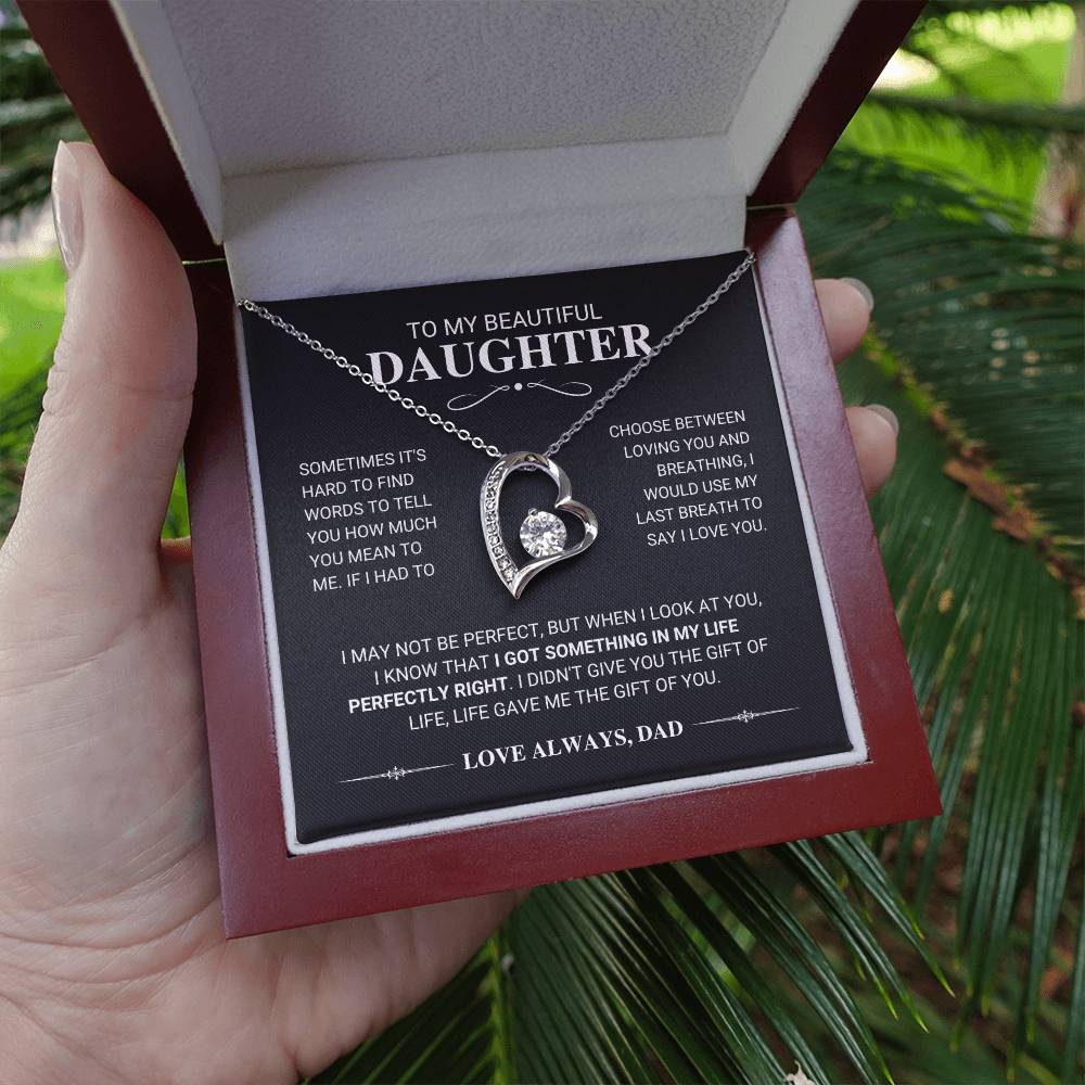 Daughter "My Last Breath" Forever Love Necklace Gift