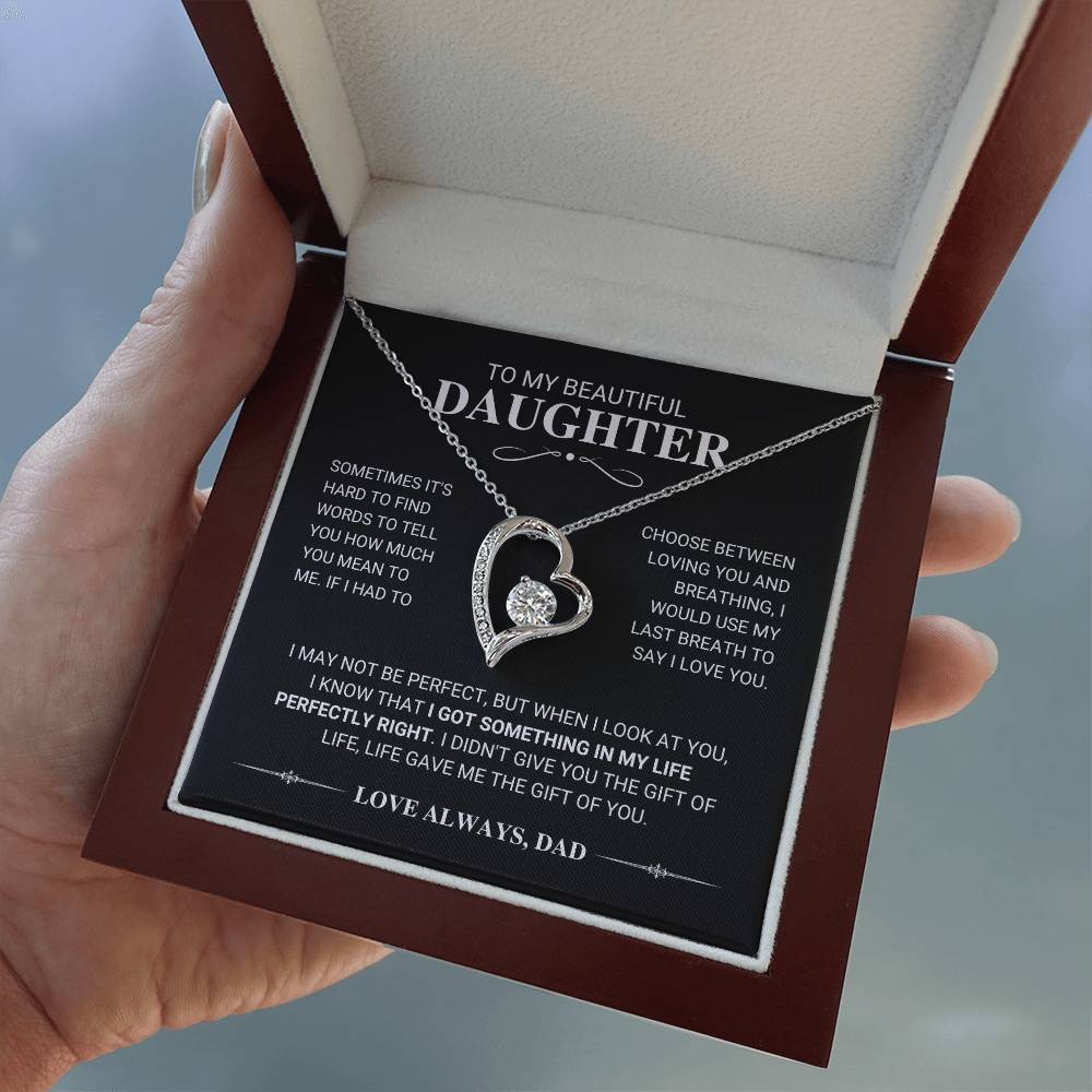 Daughter "My Last Breath" Forever Love Necklace Gift