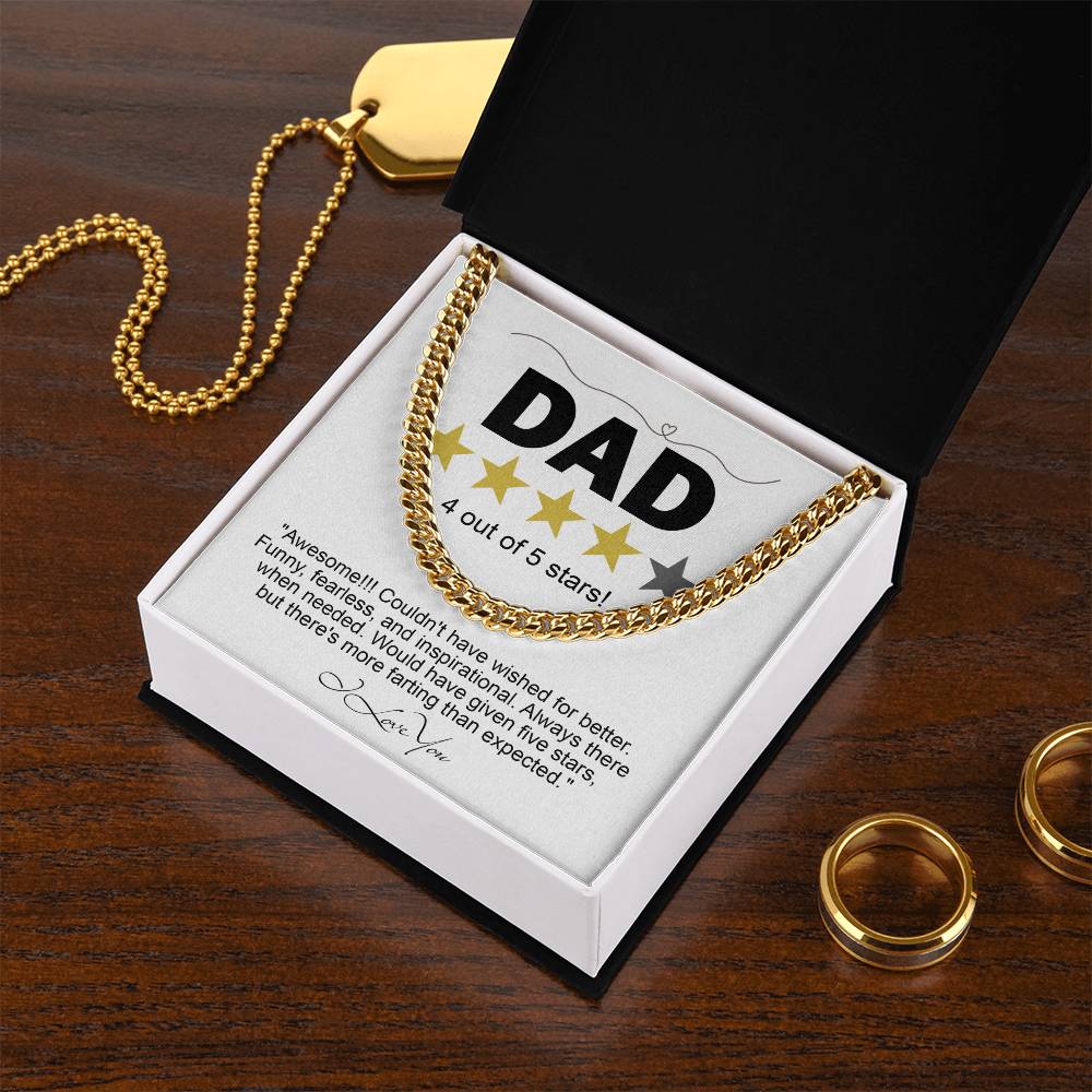 Dad - Five Stars - Cuban Link Chain