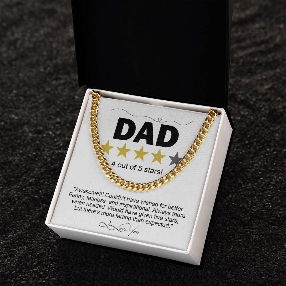 Dad - Five Stars - Cuban Link Chain