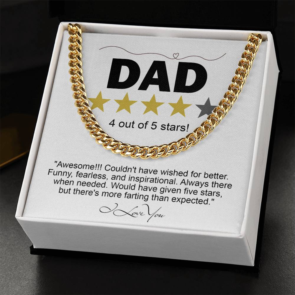 Dad - Five Stars - Cuban Link Chain