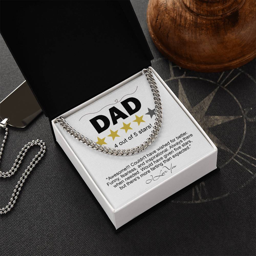 Dad - Five Stars - Cuban Link Chain