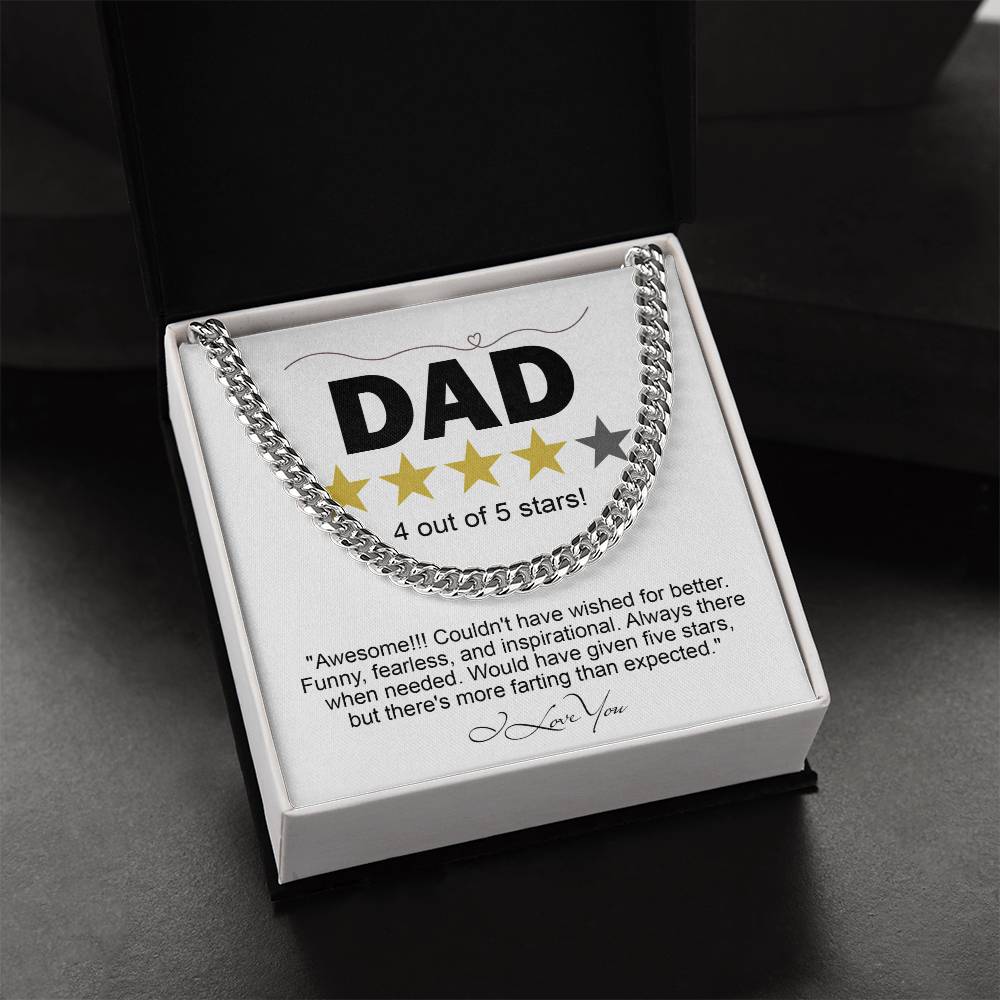 Dad - Five Stars - Cuban Link Chain