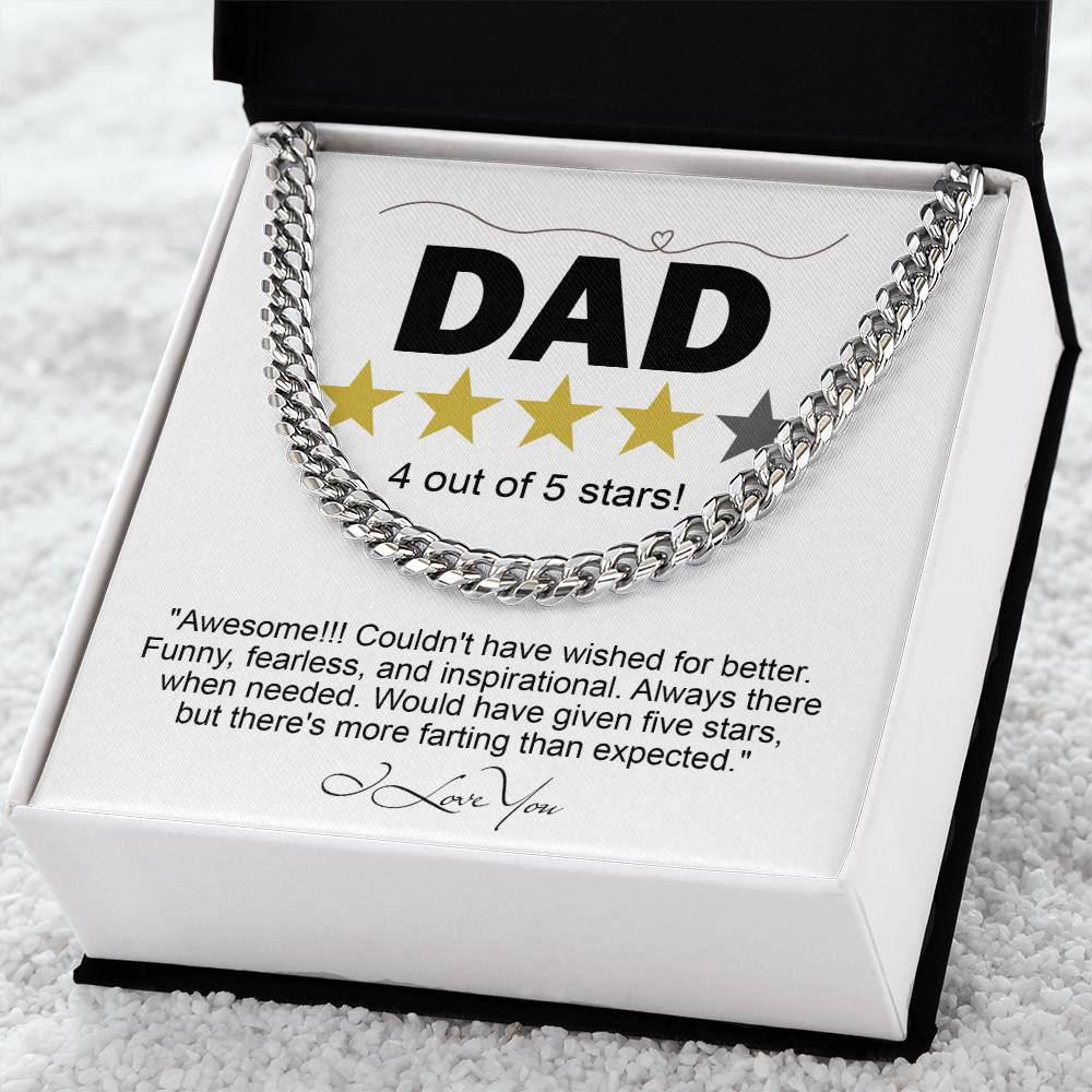 Dad - Five Stars - Cuban Link Chain