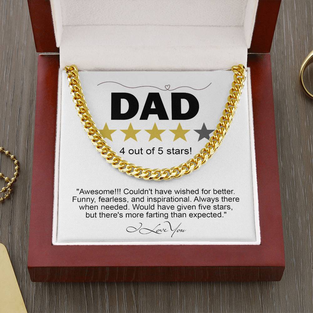 Dad - Five Stars - Cuban Link Chain