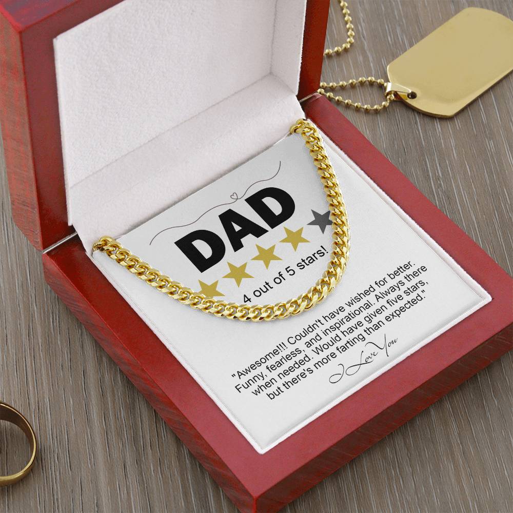 Dad - Five Stars - Cuban Link Chain