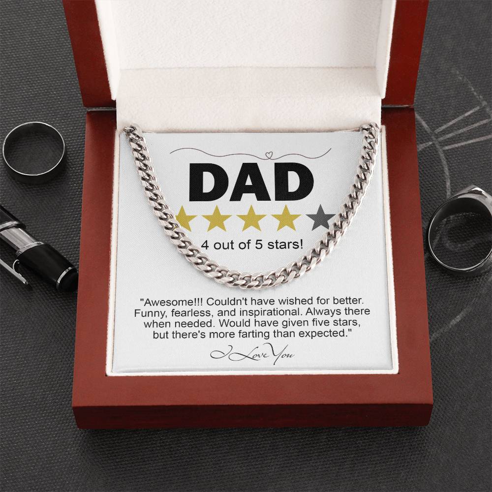 Dad - Five Stars - Cuban Link Chain