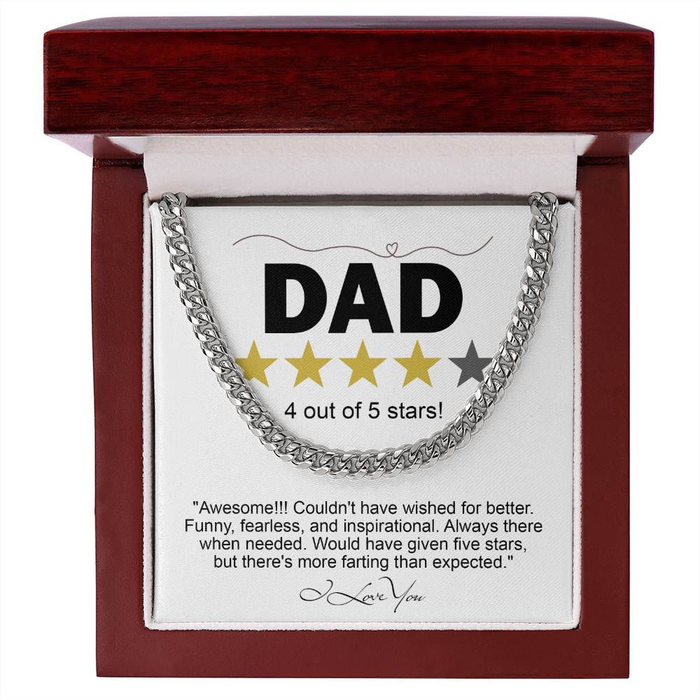 Dad - Five Stars - Cuban Link Chain