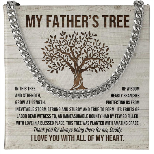 Dad - My Father's Tree - Cuban Link Chain