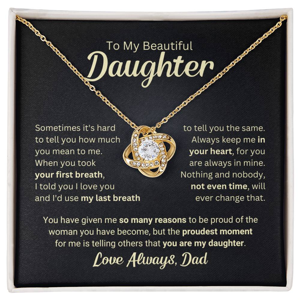 Beautiful Gift for Daughter From Dad "My Last Breath" Necklace