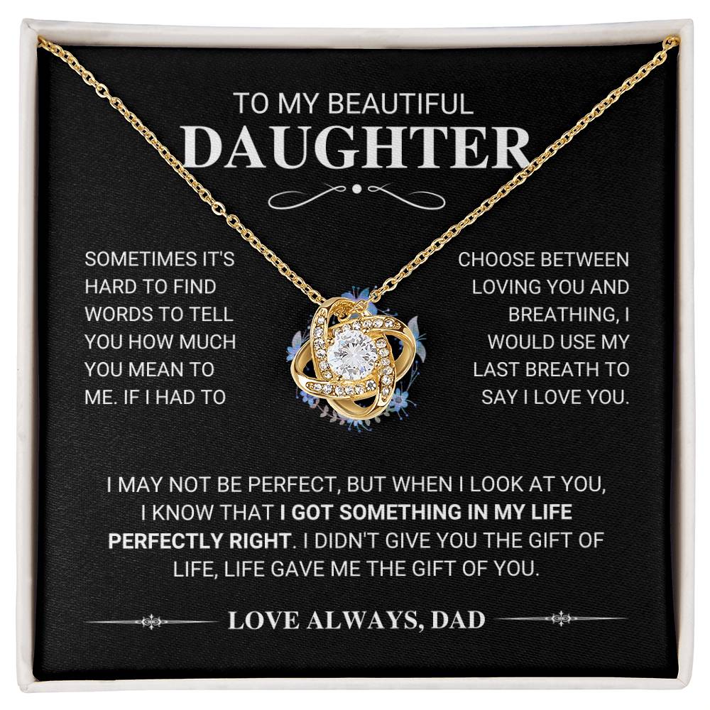 Daughter "My Last Breath" Knot Necklace Gift