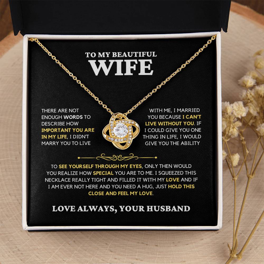 Wife Gift "Feel My Love" Knot Necklace From Husband