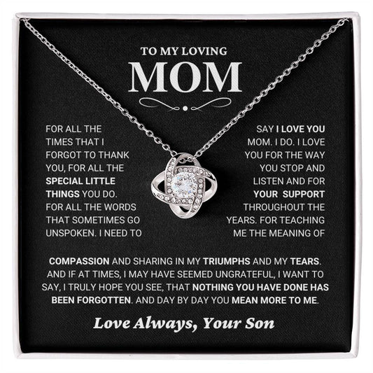 Mom "You Mean More" Knot Necklace Gift From Son
