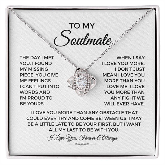 To My Soulmate - Love Knot Necklace